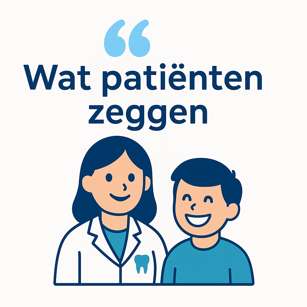 Blije patiënt bij de tandarts